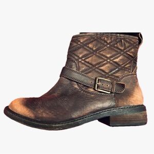 Brand new Lucky Brand Ombré Leather Quilted Brown Ankle Boots booties 9